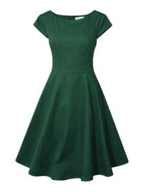 Fit-and-Flare Emerald Green Midi Dress
